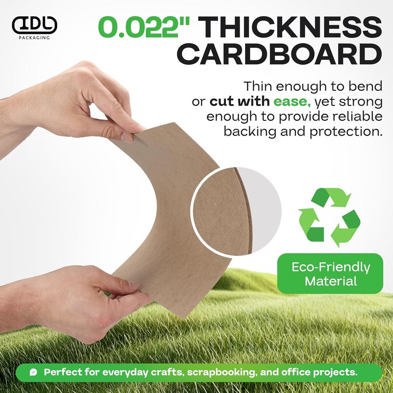 IDL Packaging أوراق لوح رقائقي 8.5" × 11"، عبوة من 70 - أوراق كرتونية مصنوعة في الولايات المتحدة للتزيين، الإطارات - ورق كرتوني بني بسماكة 0.022" - وسادات لوح رقائقي للحرف، مشاريع DIY - Image 3